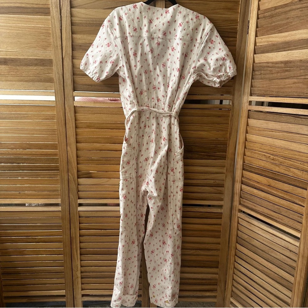 LoveShackFancy Jeni Tie-Waist Floral Jumpsuit size M - Picture 6 of 9